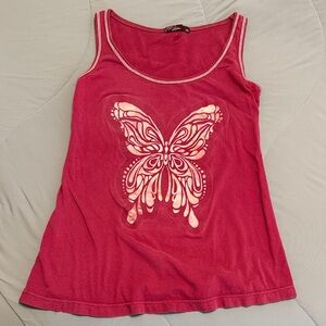 Prana Pink Butterfly Tank Top